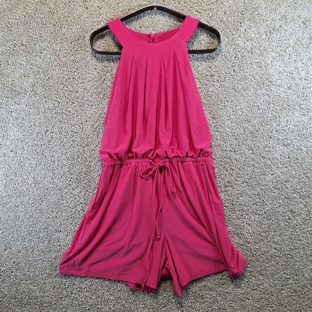 Emma &‎ Michele Romper Womens S Pink Halter Neck Sleeveless Keyhole Back Summer